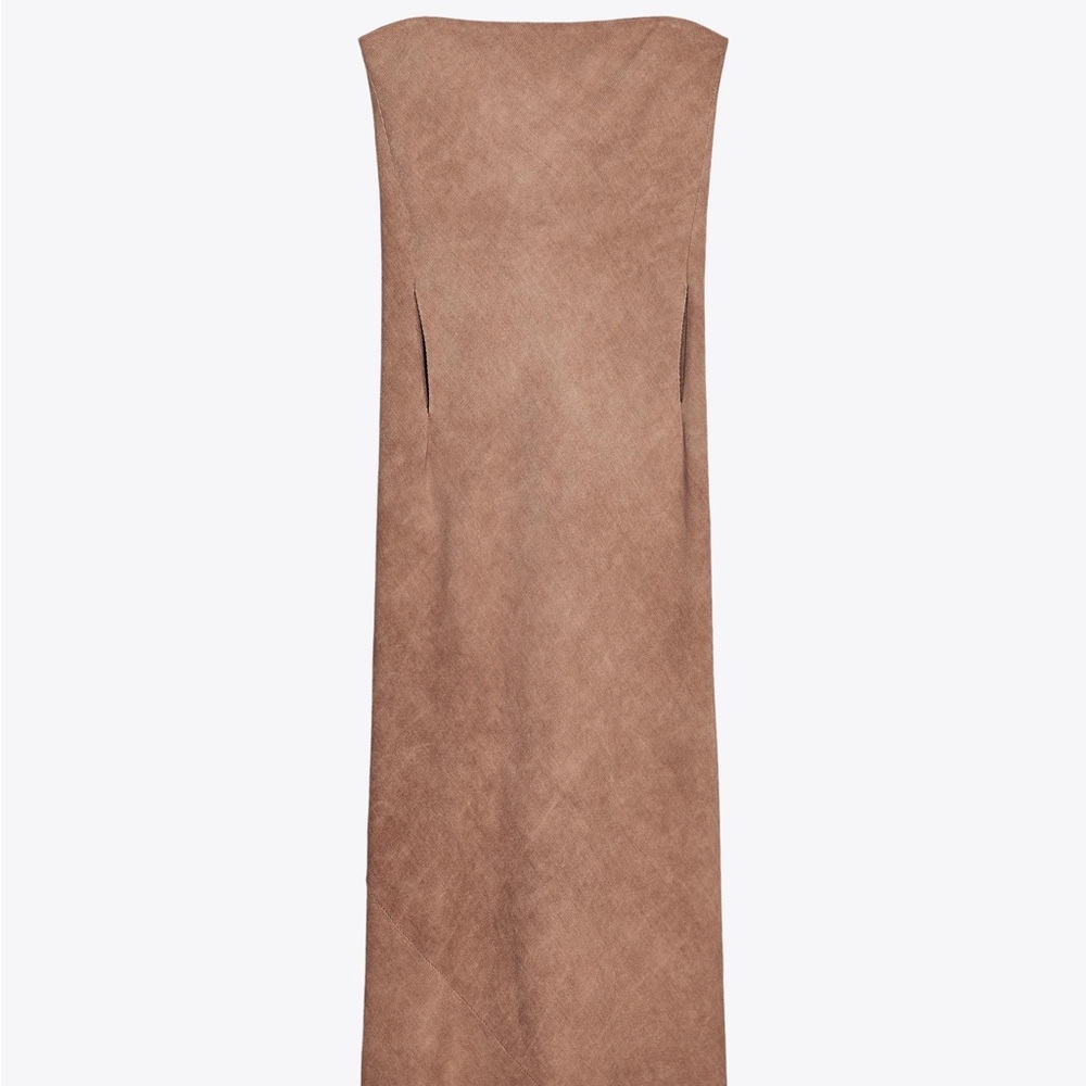 ZARA Elegant Tan Sleeveless Dress